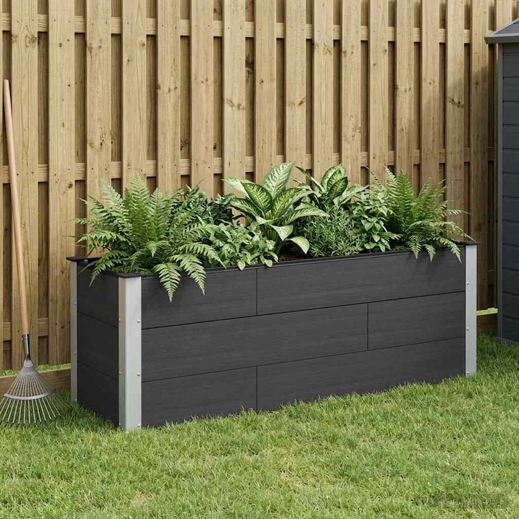 ComfortXL - Bac potager surélevé WPC aluminium jardin culture légumes 150x54cm noir - ComfortXL Outdoor Living - Image 1