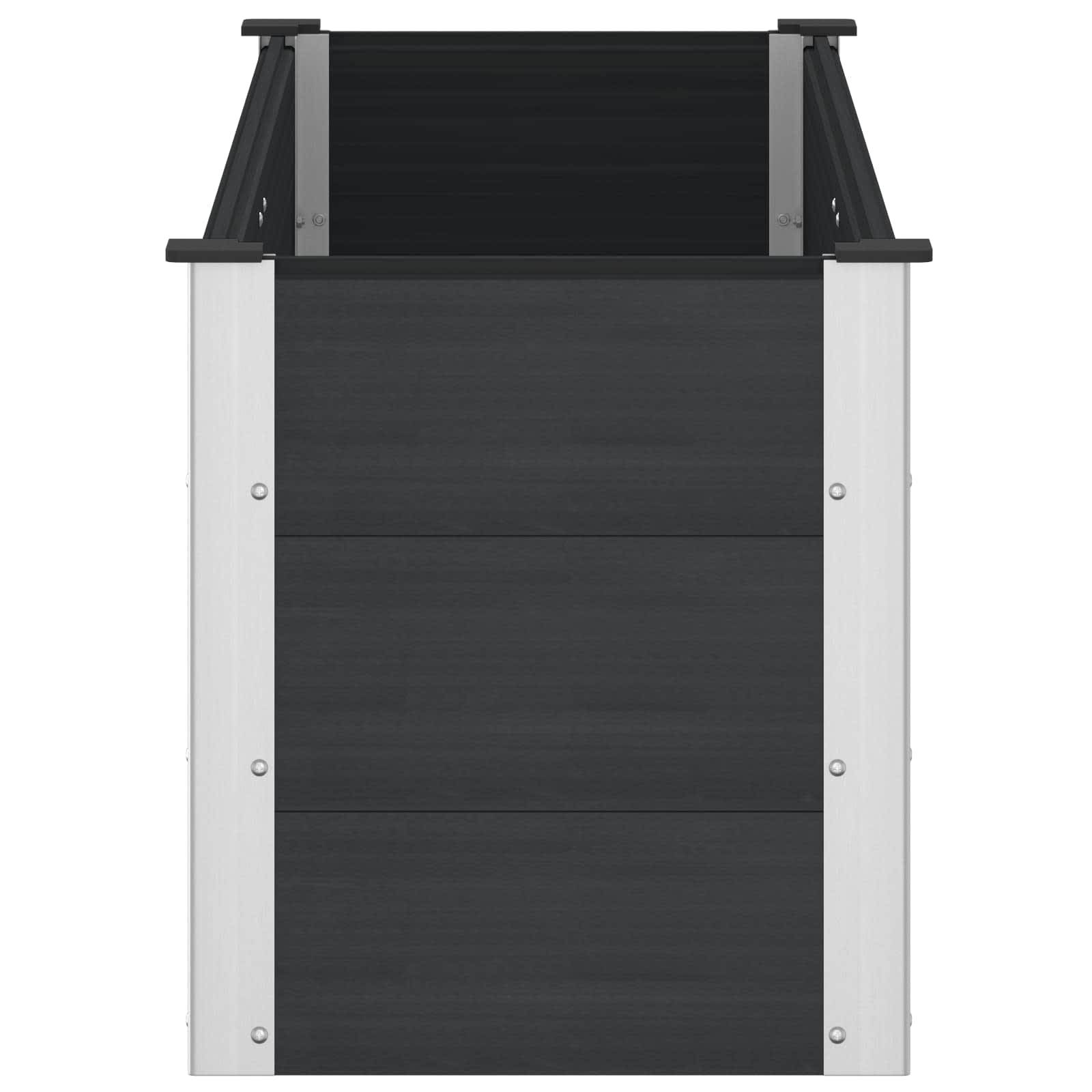 ComfortXL - Bac potager surélevé WPC aluminium jardin culture légumes 150x54cm noir - ComfortXL Outdoor Living - Image 4