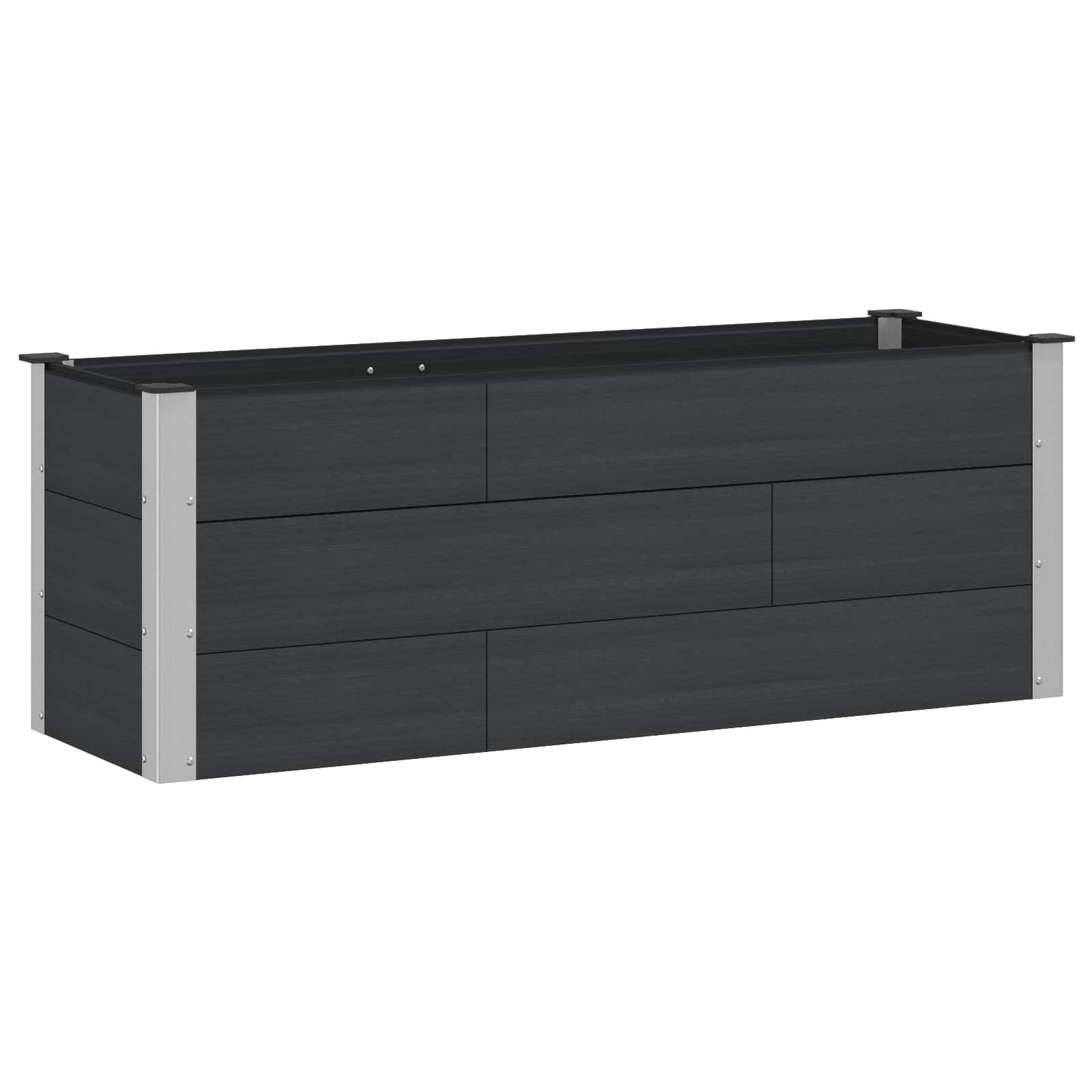 ComfortXL - Bac potager surélevé WPC aluminium jardin culture légumes 150x54cm noir - ComfortXL Outdoor Living - Image 2