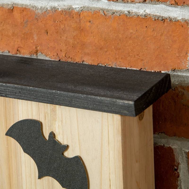 Lot de 3 Nichoirs Chauves-souris Bois Sapin Jardin Abri Météo 25x37cm Naturel - ComfortXL Outdoor Living - Image 8