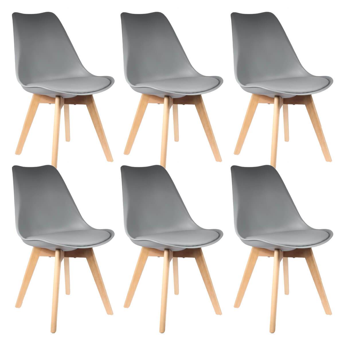 ALTOBUY - Lot de 6 Chaises Scandinaves Grises - MEDALINE - Image 1