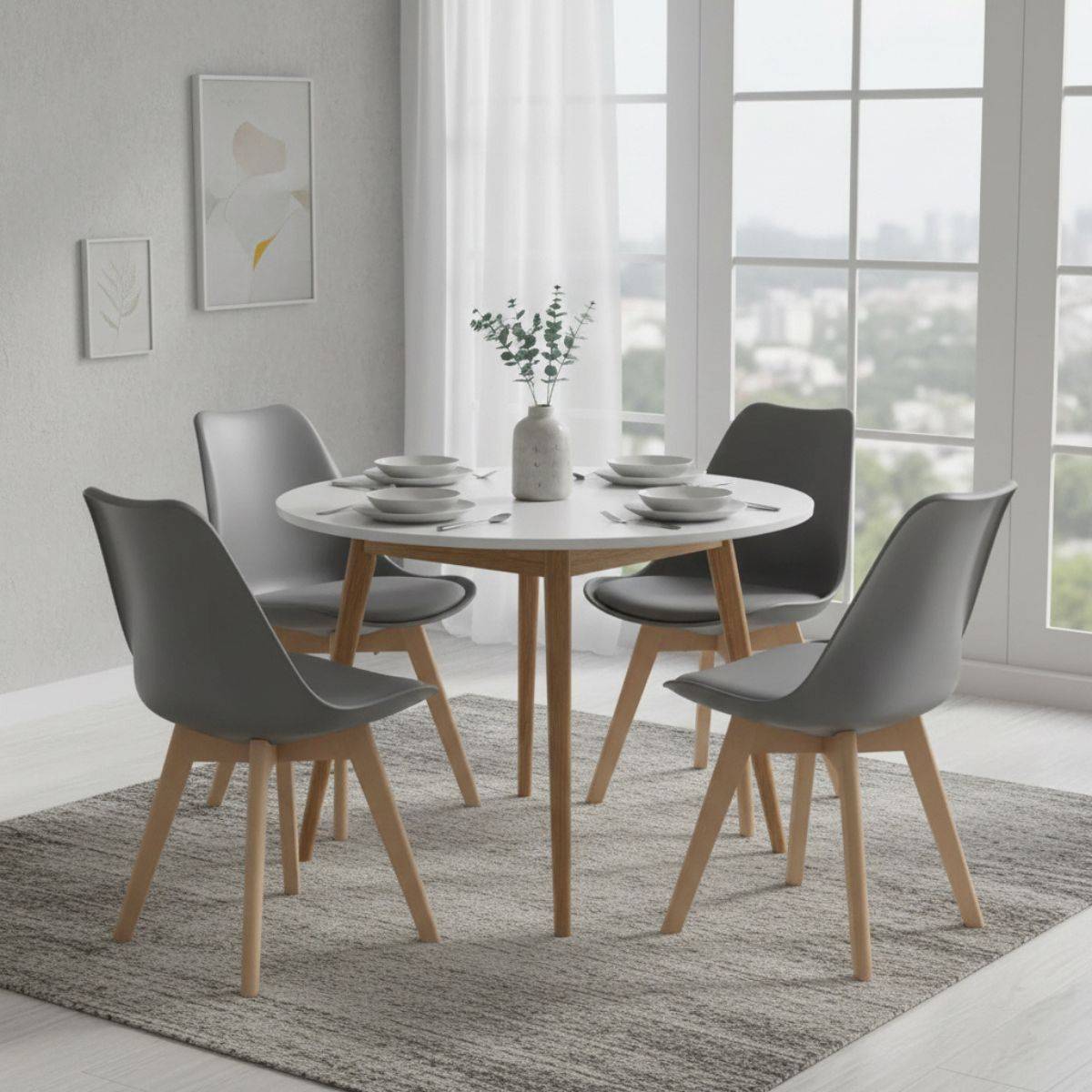 ALTOBUY - Lot de 6 Chaises Scandinaves Grises - MEDALINE - Image 2