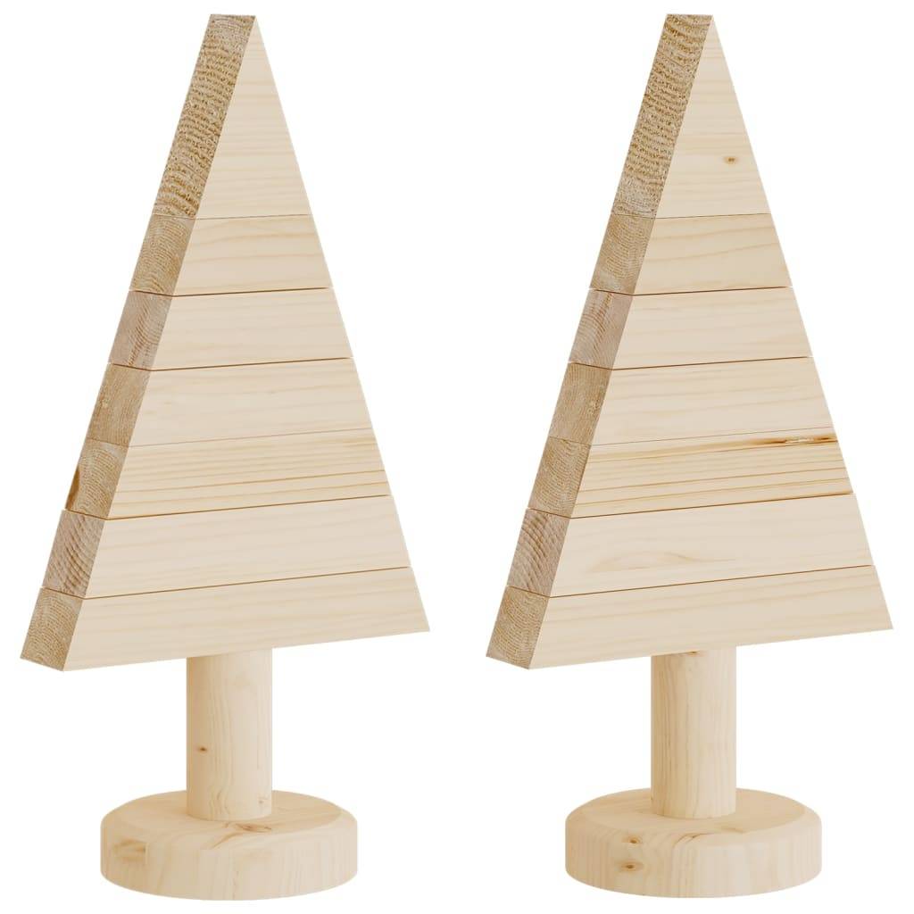 Lot de 2 sapins de Noël en bois décoratifs à personnaliser pour intérieur 30 cm – ComfortXL Outdoor Living - Image 2