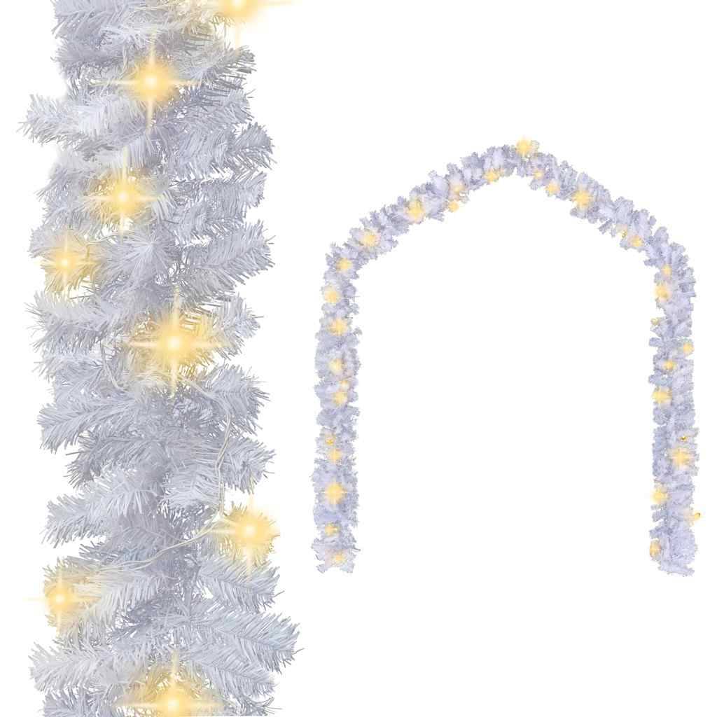 Guirlande de Noël Artificielle Lumineuse LED Décoration Escalier 5m Blanc – ComfortXL Outdoor Living - Image 1
