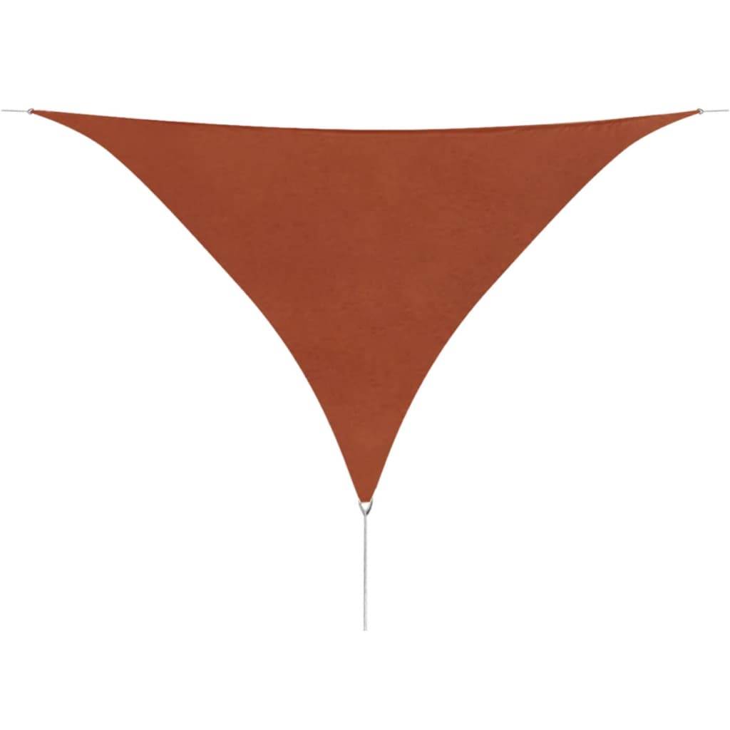 Voile toile d'ombrage parasol en tissu oxford triangulaire 5 x 5 x 5 m ocre marron - Imagen 1