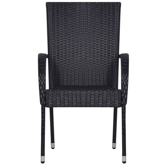 Salon de Jardin pour Balcon 2 Personnes, Table et Chaises en Résine Tressée Noire, Idéal Petits Espaces – ComfortXL Outdoor Living - Image 6