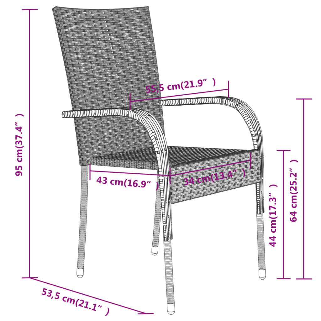 Salon de Jardin pour Balcon 2 Personnes, Table et Chaises en Résine Tressée Noire, Idéal Petits Espaces – ComfortXL Outdoor Living - Image 8