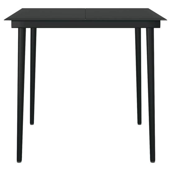 Salon de Jardin pour Balcon 2 Personnes, Table et Chaises en Résine Tressée Noire, Idéal Petits Espaces – ComfortXL Outdoor Living - Image 4