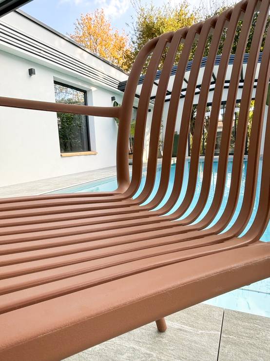 Lot de 2 fauteuils de jardin empilables en Polypropylène - Terracotta - TIAGO - Image 2