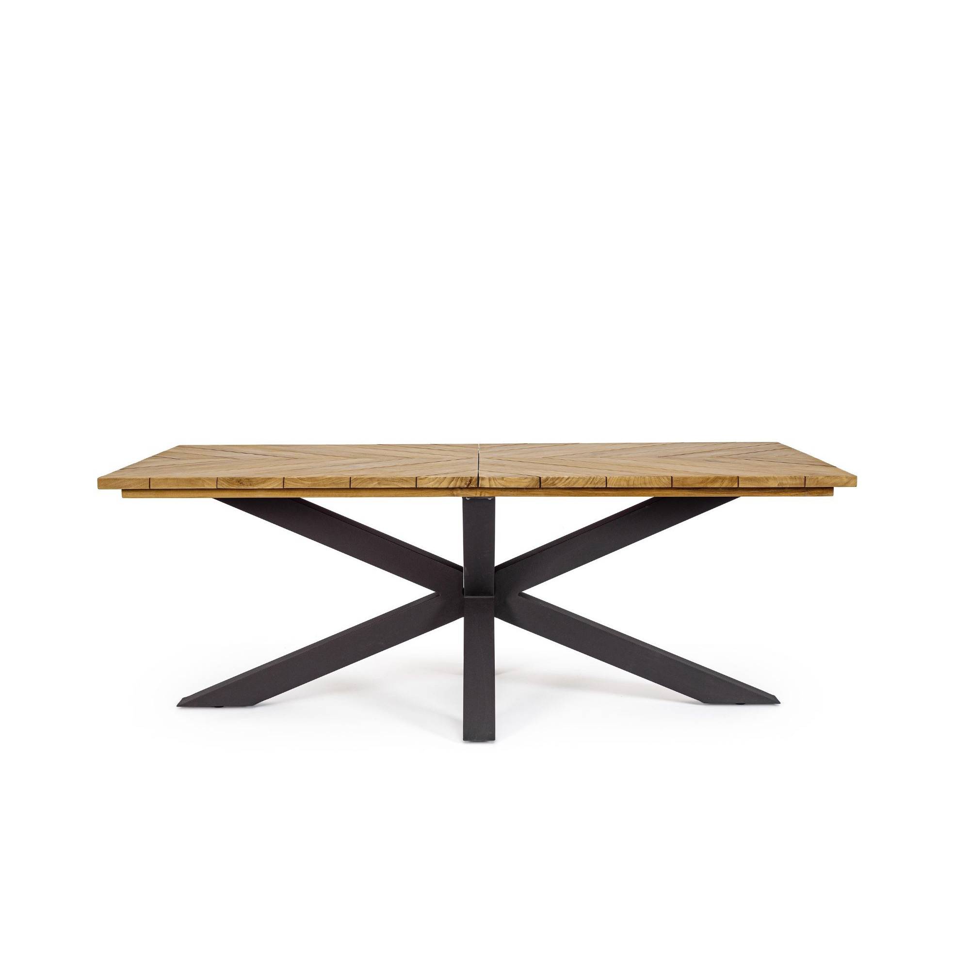 Autre - Table à manger de jardin rectangulaire teck et métal L200 - CAP FERRET - Imagen 4