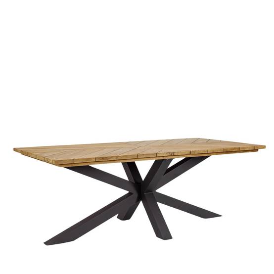 Autre - Table à manger de jardin rectangulaire teck et métal L200 - CAP FERRET - Imagen 1