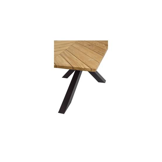 Autre - Table à manger de jardin rectangulaire teck et métal L200 - CAP FERRET - Imagen 5