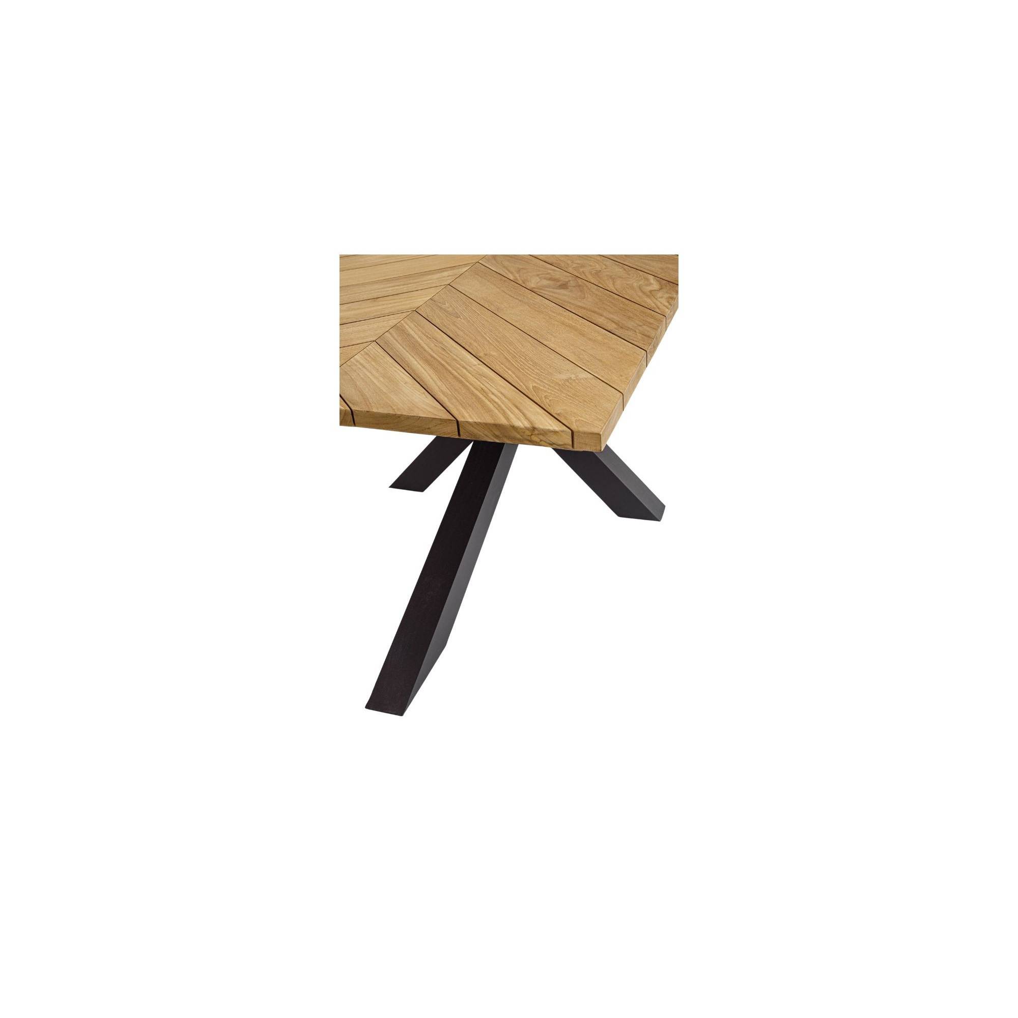 Autre - Table à manger de jardin rectangulaire teck et métal L200 - CAP FERRET - Imagen 5