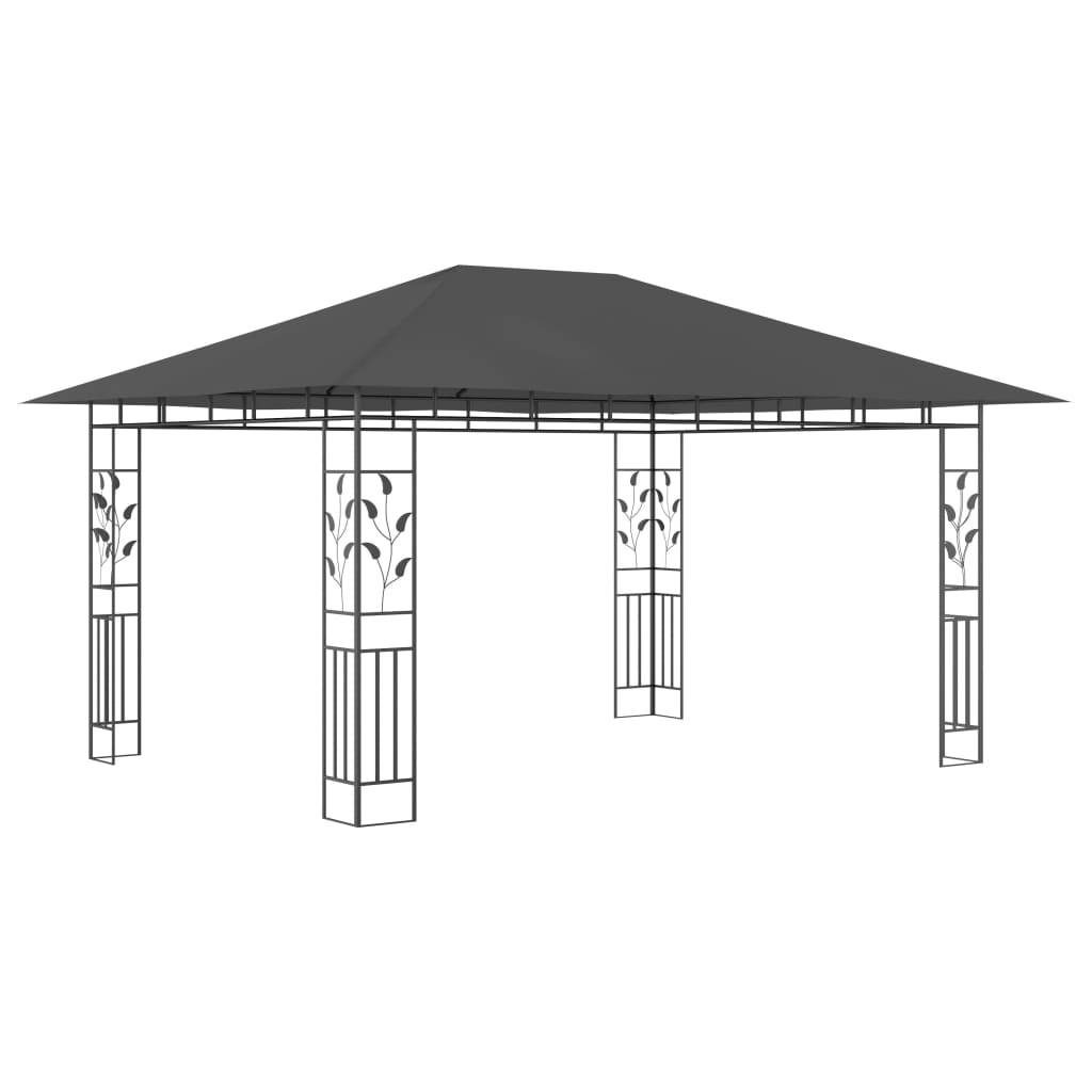 Tonnelle Aluminium Anthracite avec Moustiquaire et LED 4 x 3 x 2.73 m - PANGIVO - Image 5