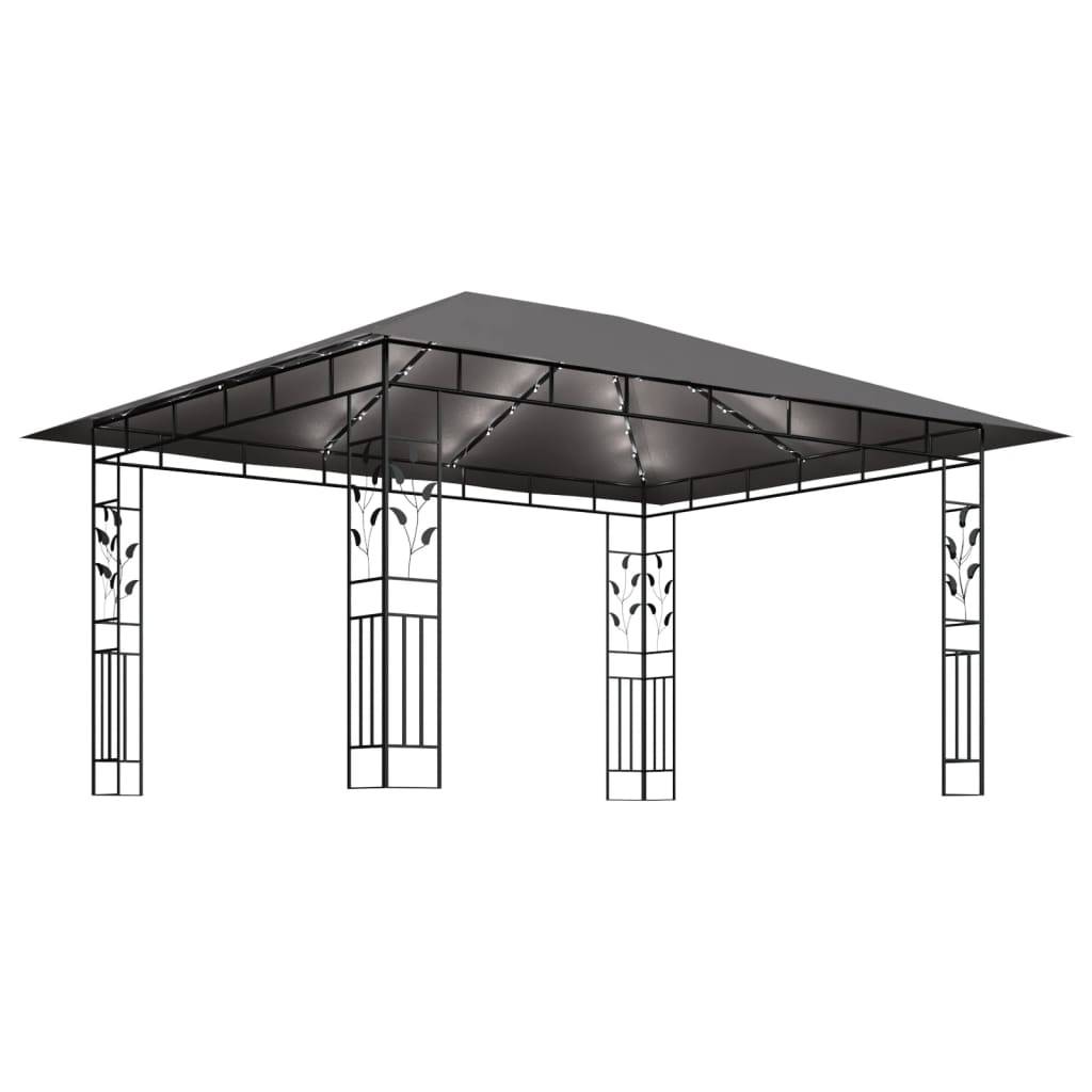 Tonnelle Aluminium Anthracite avec Moustiquaire et LED 4 x 3 x 2.73 m - PANGIVO - Image 4