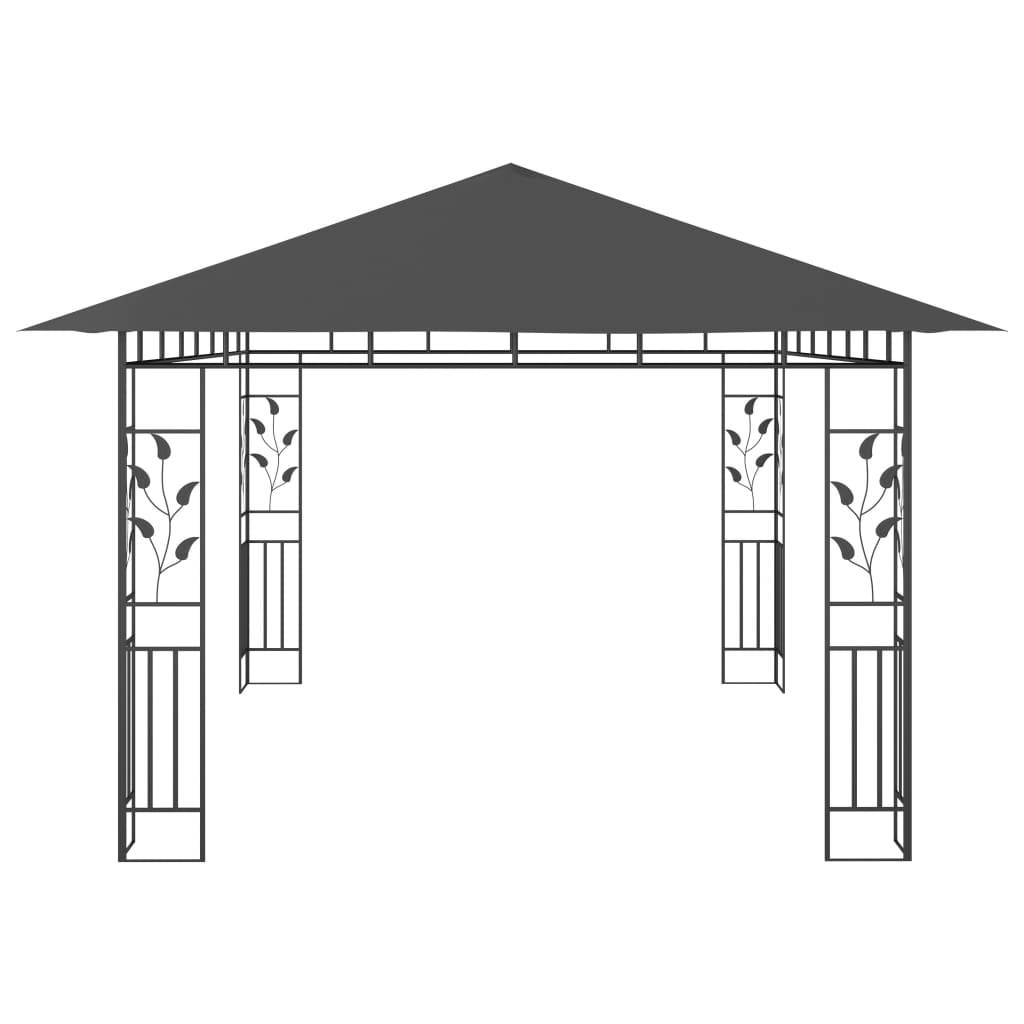 Tonnelle Aluminium Anthracite avec Moustiquaire et LED 4 x 3 x 2.73 m - PANGIVO - Image 7
