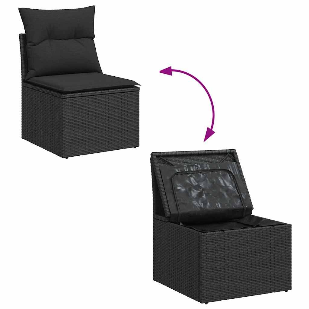 Salon de jardin 8 places en résine tressée avec table relevable modulable Noir – ComfortXL Outdoor Living - Image 7