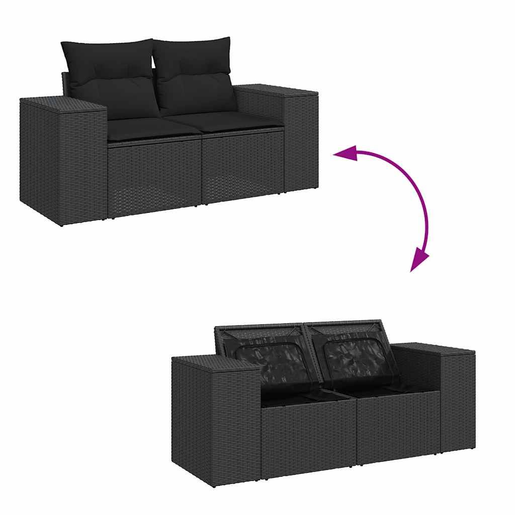 Salon de jardin 8 places en résine tressée avec table relevable modulable Noir – ComfortXL Outdoor Living - Image 9