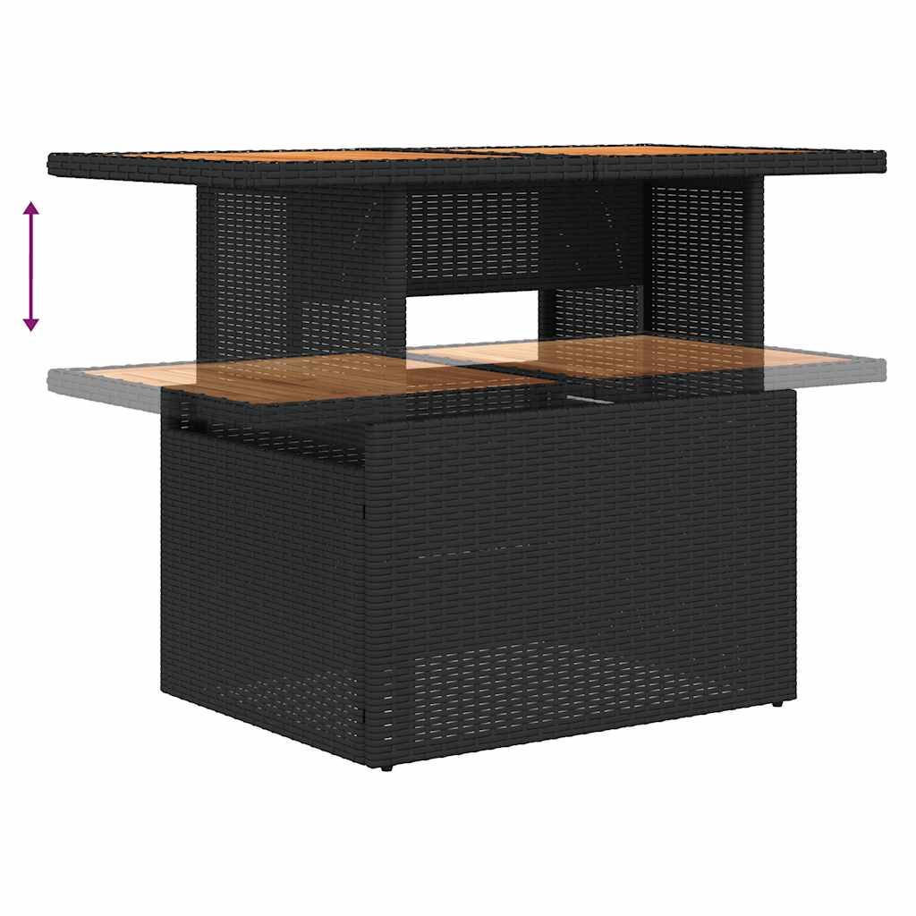 Salon de jardin 8 places en résine tressée avec table relevable modulable Noir – ComfortXL Outdoor Living - Image 10