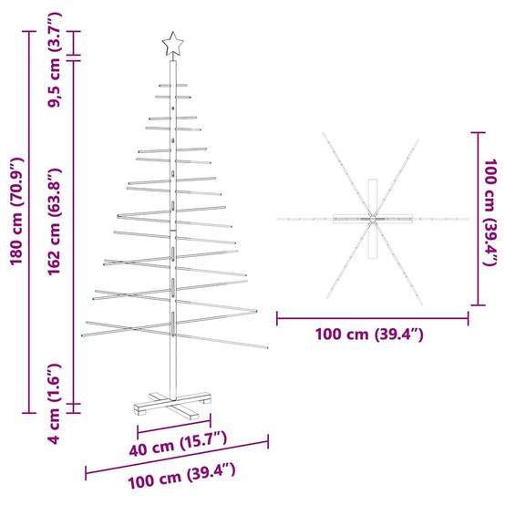 Vidaxl - Arbre de Noël en bois avec support Marron 180 cm Bambou vidaXL 42018052 - Image 3