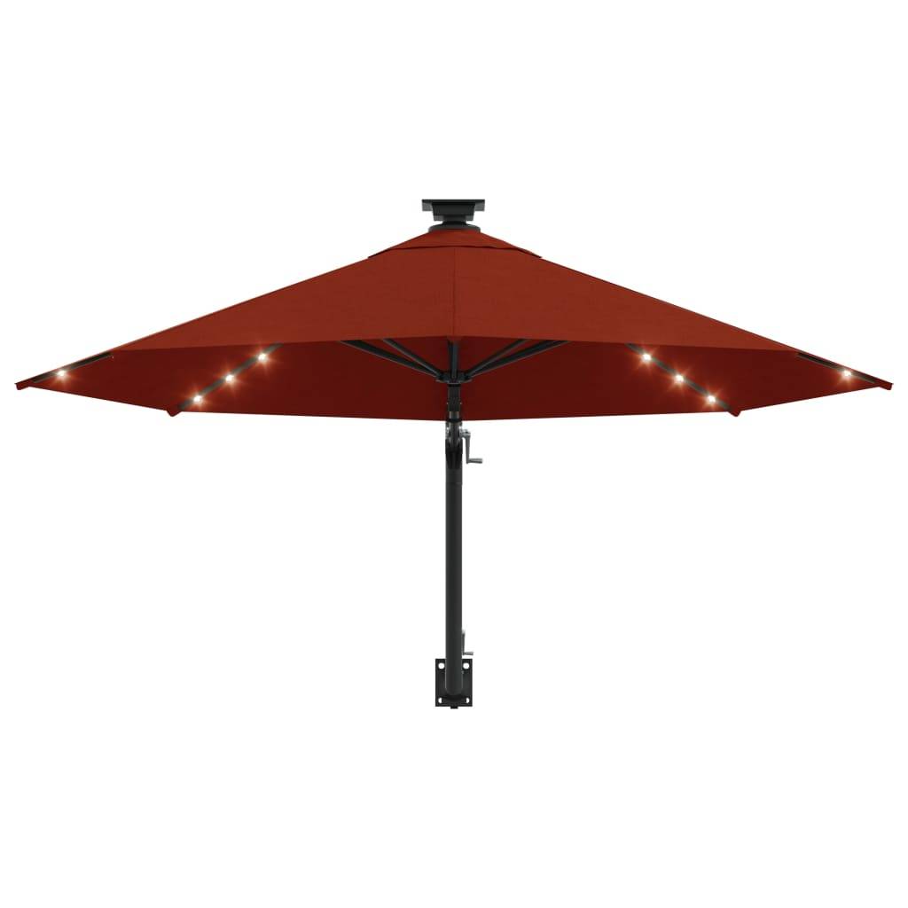 Helloshop26 - Parasol mural avec mât métallique et led 300 cm orange - Imagen 4