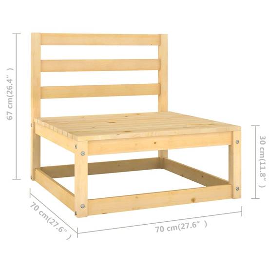 Helloshop26 - Salon de jardin meuble d'extérieur ensemble de mobilier 10 pièces avec coussins bois de pin massif - Imagen 8
