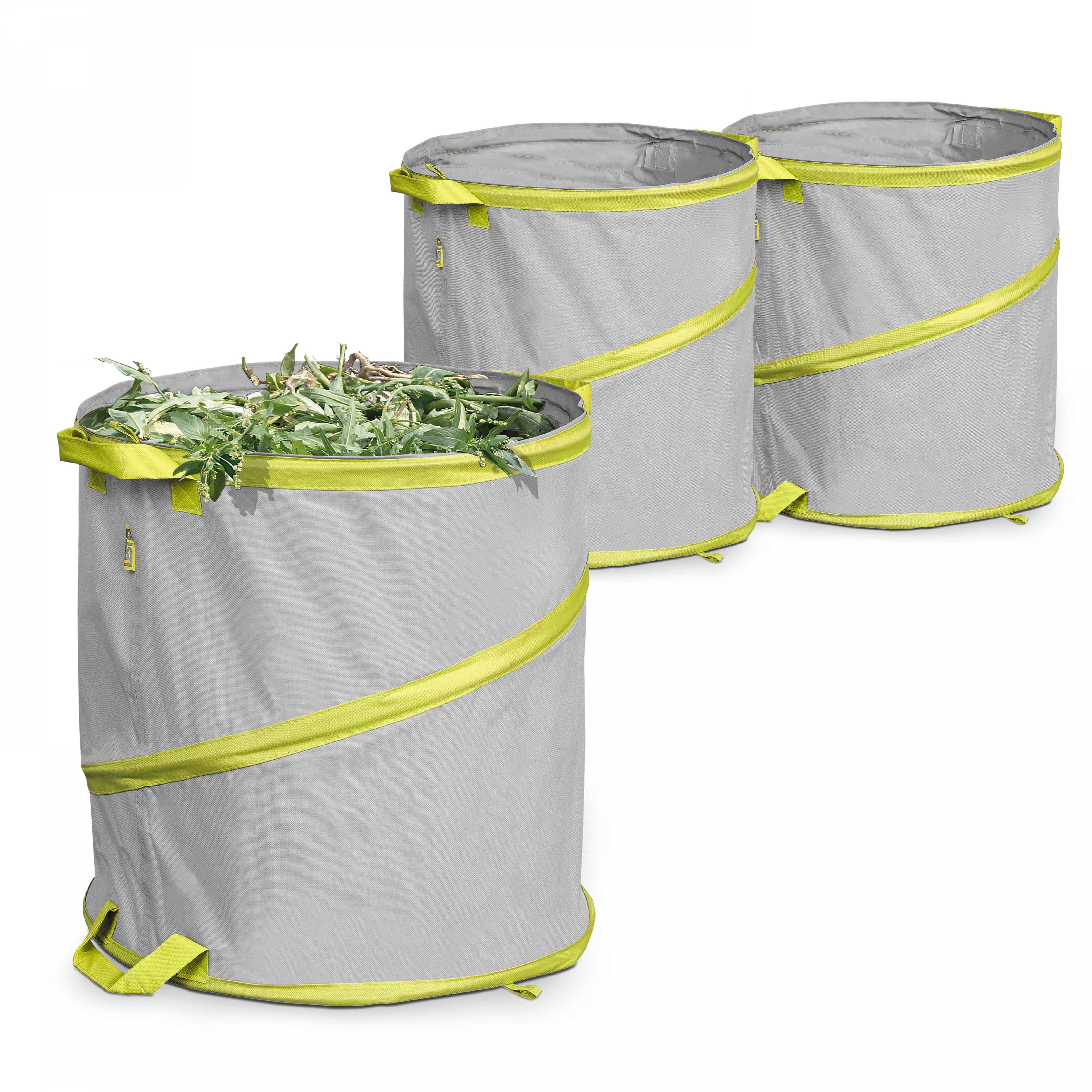 Oviala - Lot de 3 sacs à déchets de terrasse 166l polyester gris - Oviala - Imagen 1