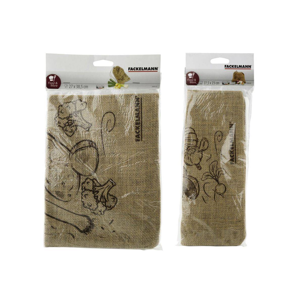Ensemble de 2 sacs à provisions en jute Fackelmann Nature - Image 3