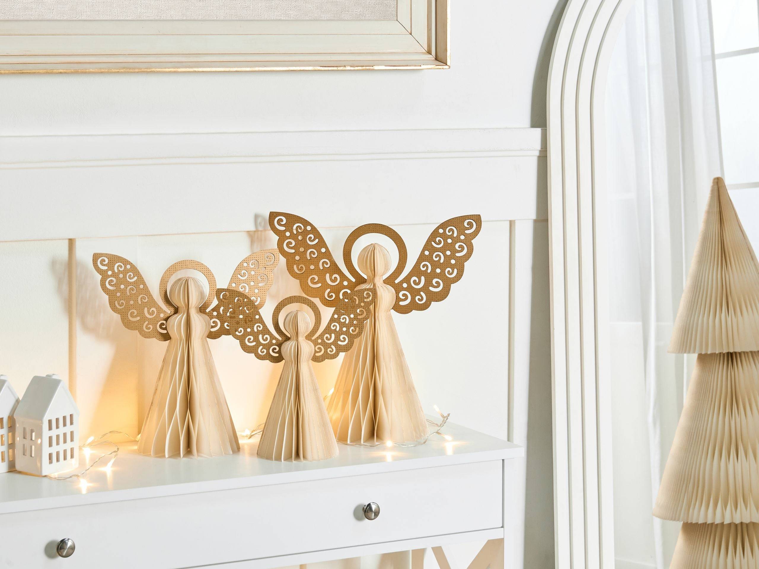 Beliani - Accessoire Décoratif Papier Beige EIRA - 33x17x33- Beliani - Image 1