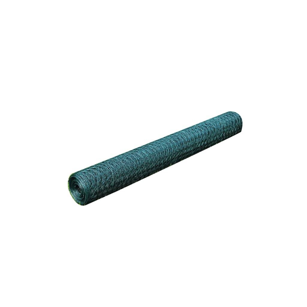 PANGIVO - Grillage à poule avec revêtement en PVC vert 25 x 0,5 m, Poids :2.32kg - PANGIVO - Image 2
