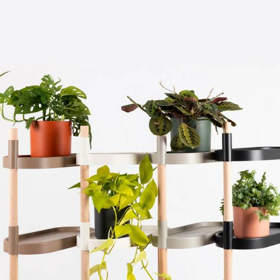 Étagère CitySens pour plantes noire à 6 plateaux - Image 3