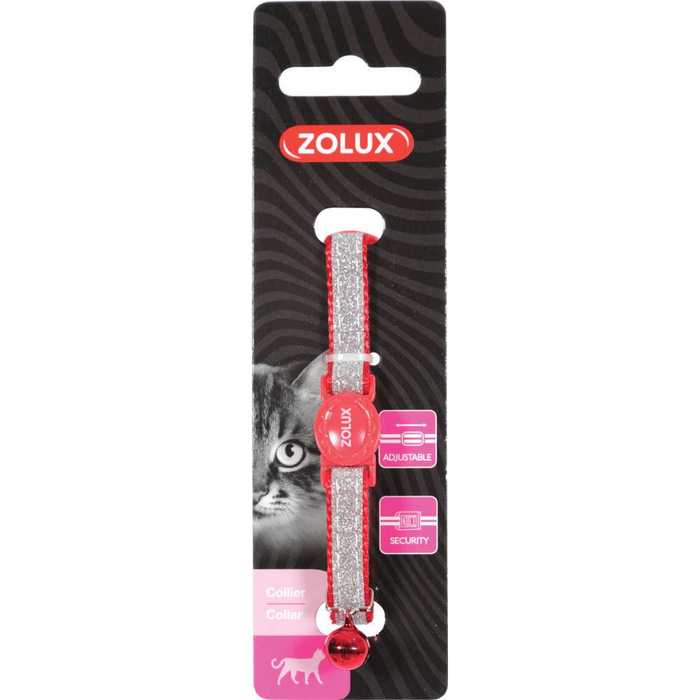 Zolux - Collier SHINY nylon réglable de 17 à 30 cm rouge pour chat - Image 2