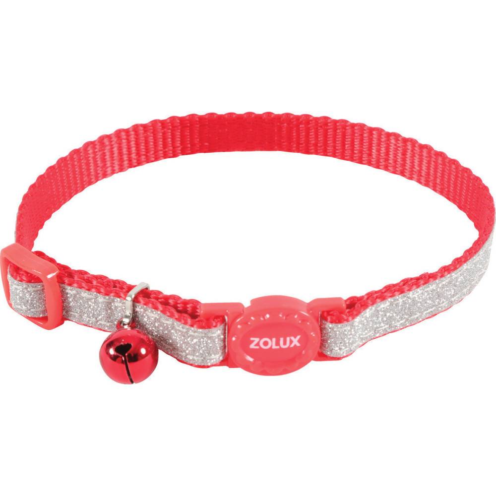 Zolux - Collier SHINY nylon réglable de 17 à 30 cm rouge pour chat - Image 1