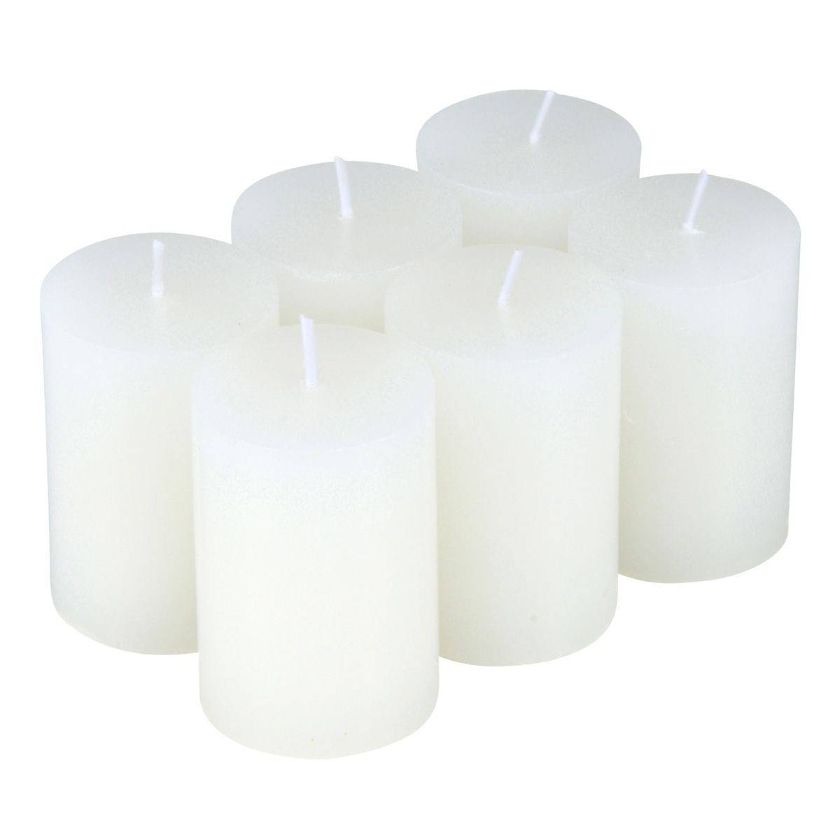 Lot de 6 Bougies "Votives" 6cm Blanc - Imagen 1