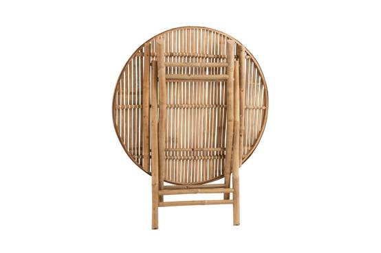 Autre - Table de jardin ronde pliable en bambou D90 - NARA - Image 8