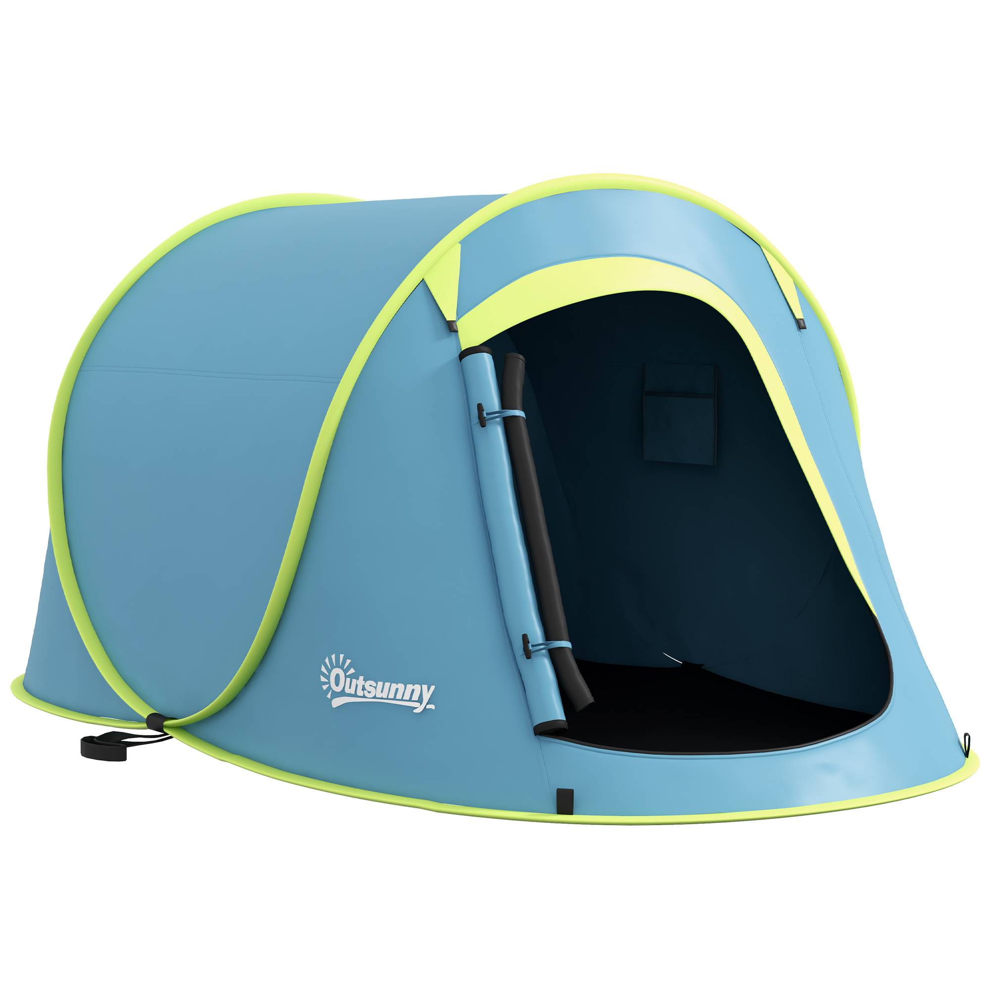 Tente de camping pop-up polyester bleu 245 x 148 x 105 cm - PANGIVO - Image 1