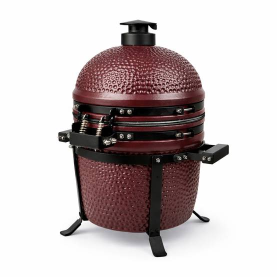 Barbecue kamado en céramique à poser Patton Premium Compact 15" - Grille Ø 34 cm - rouge bordeaux mat - Image 6