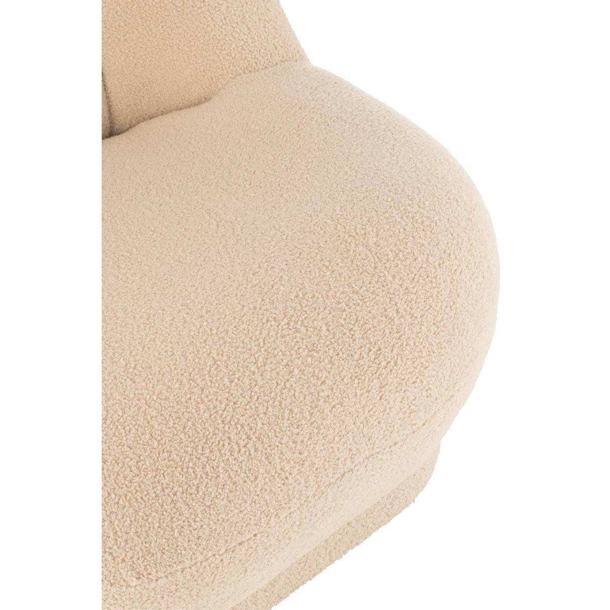 J-Line - Fauteuil Design Bouclette "Teddy" 88cm Beige - Image 6