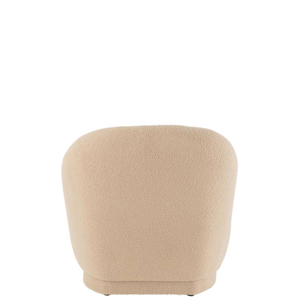 J-Line - Fauteuil Design Bouclette "Teddy" 88cm Beige - Image 4