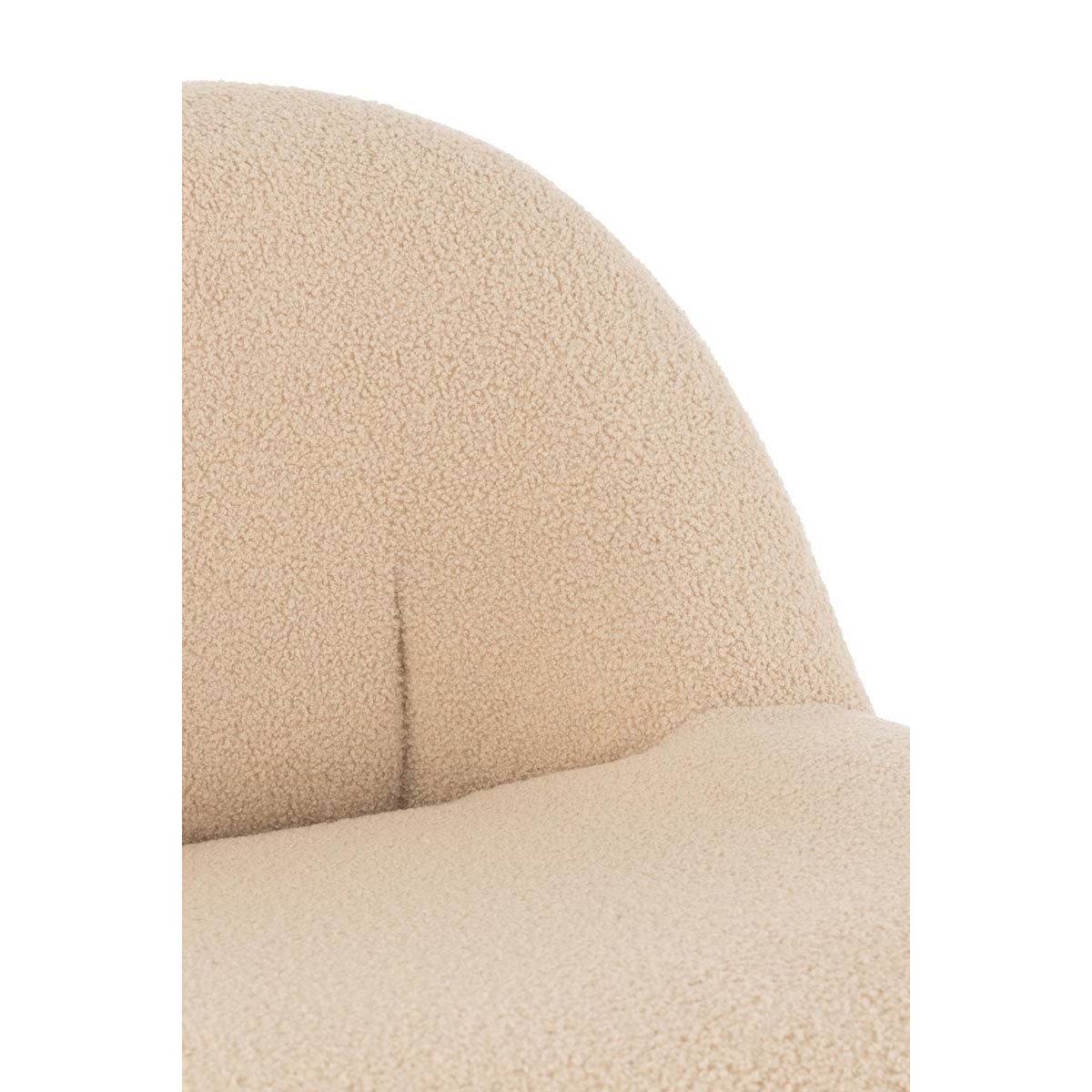 J-Line - Fauteuil Design Bouclette "Teddy" 88cm Beige - Image 5