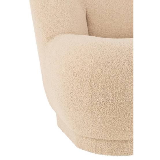 J-Line - Fauteuil Design Bouclette "Teddy" 88cm Beige - Image 7