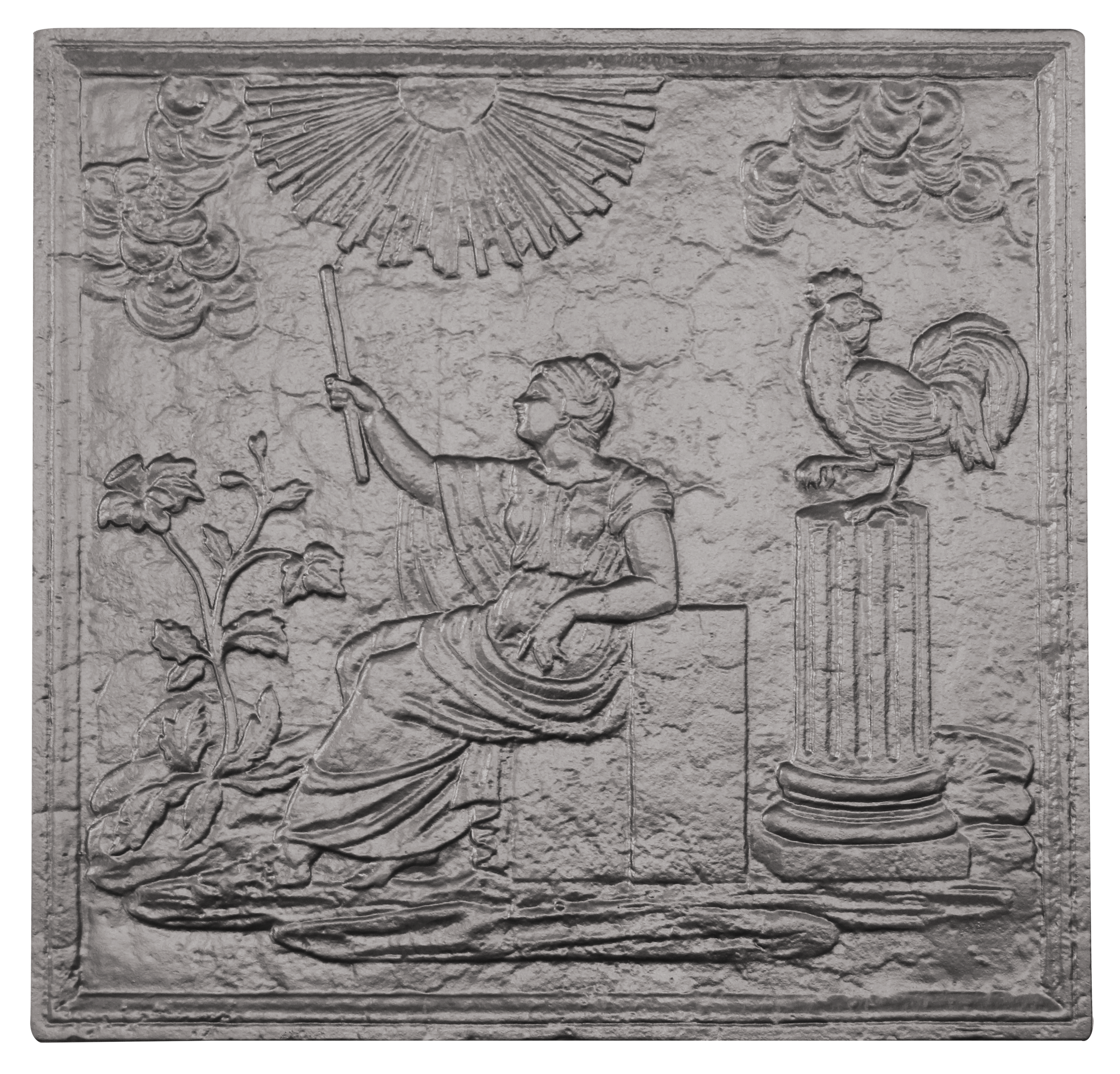 Plaque de cheminée la république Dommartin grise H. 63 cm X L. 63 cm - Imagen 1