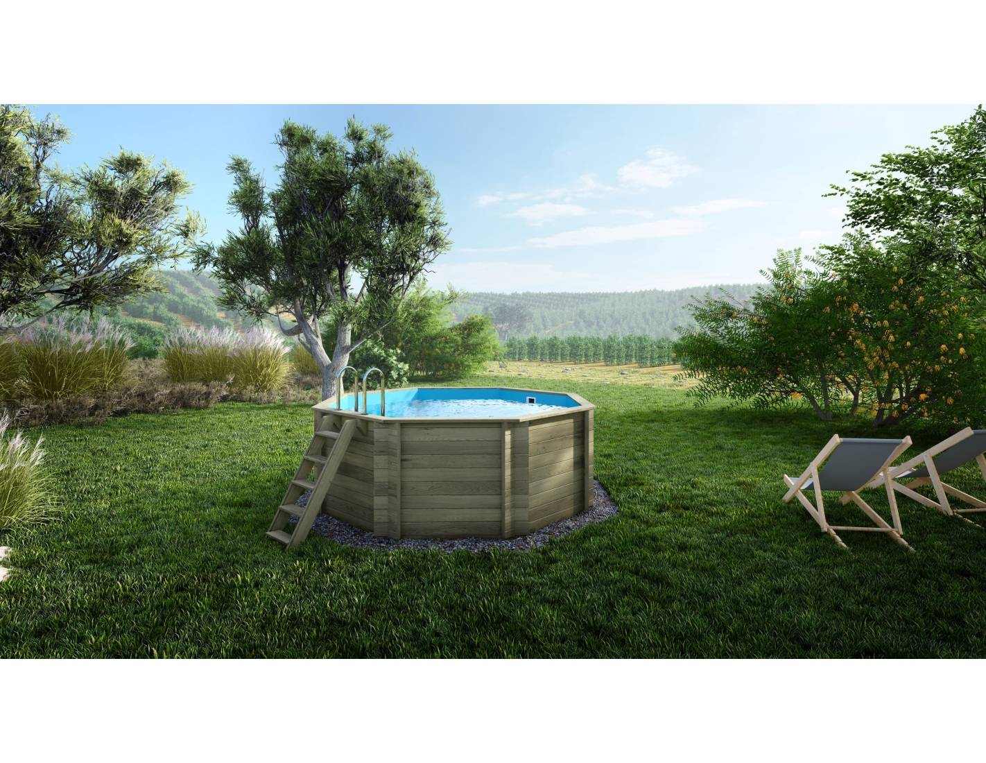Altanka - Piscine en bois Coral 3.25x3.25 - H.1.18 m autoportante - BAS7301OSP+SZA - Imagen 1