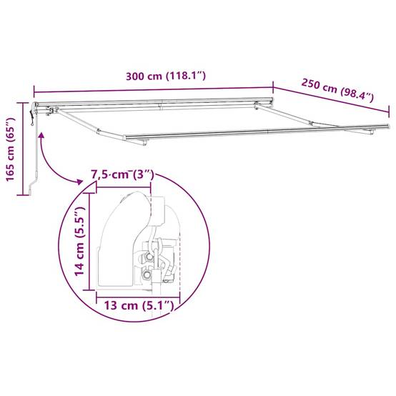 Store Banne Automatique Motorisé en Aluminium et Tissu pour Jardin Protection UV Bordeaux 300x250 cm – ComfortXL Outdoor Living - Image 7