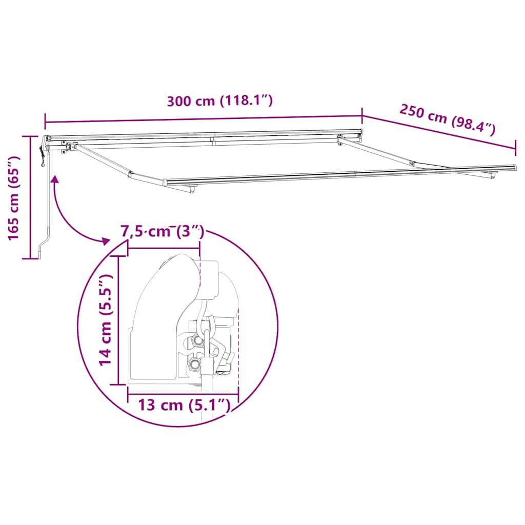 Store Banne Automatique Motorisé en Aluminium et Tissu pour Jardin Protection UV Bordeaux 300x250 cm – ComfortXL Outdoor Living - Image 7