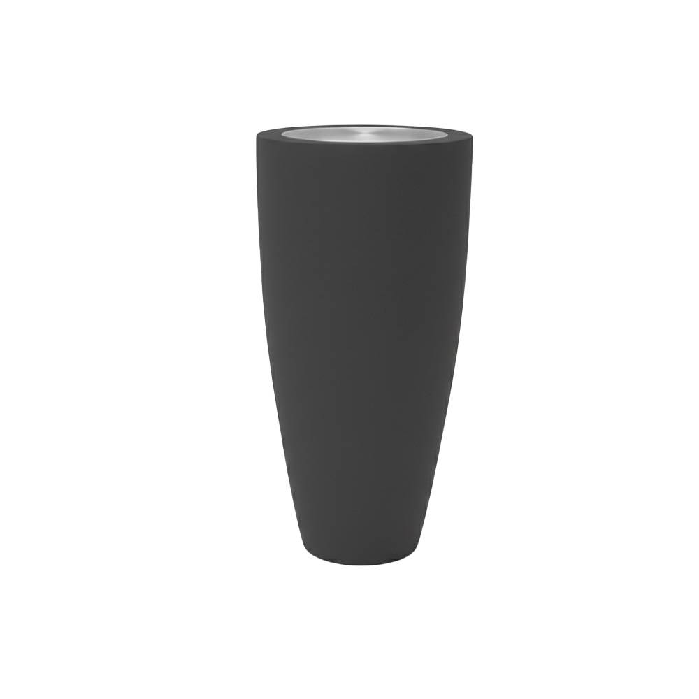 Pot conique 3-en-1 table inox : jardinière, mange-debout et bac à glaçons - plast'up rotomoulage - Imagen 1