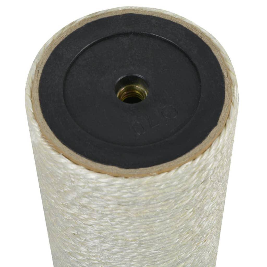 Arbre à chat griffoir grattoir niche jouet animaux peluché 8 x 35 cm 10 mm beige - Image 2