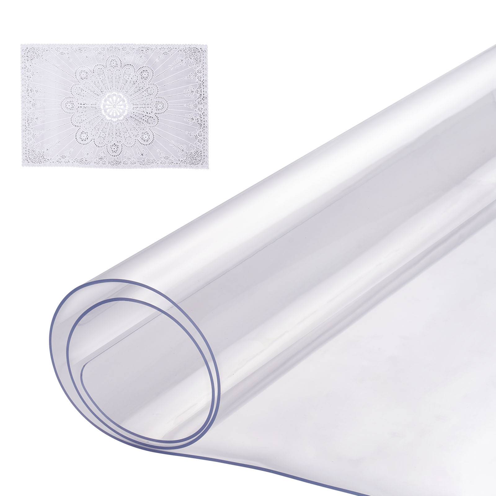 VEVOR Protection bureau PVC transparent, 16x32", 1.5mm, rectangulaire, résistant eau, nettoyage. - Image 1
