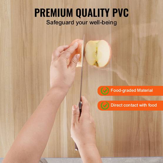 VEVOR Protection bureau PVC transparent, 16x32", 1.5mm, rectangulaire, résistant eau, nettoyage. - Image 3