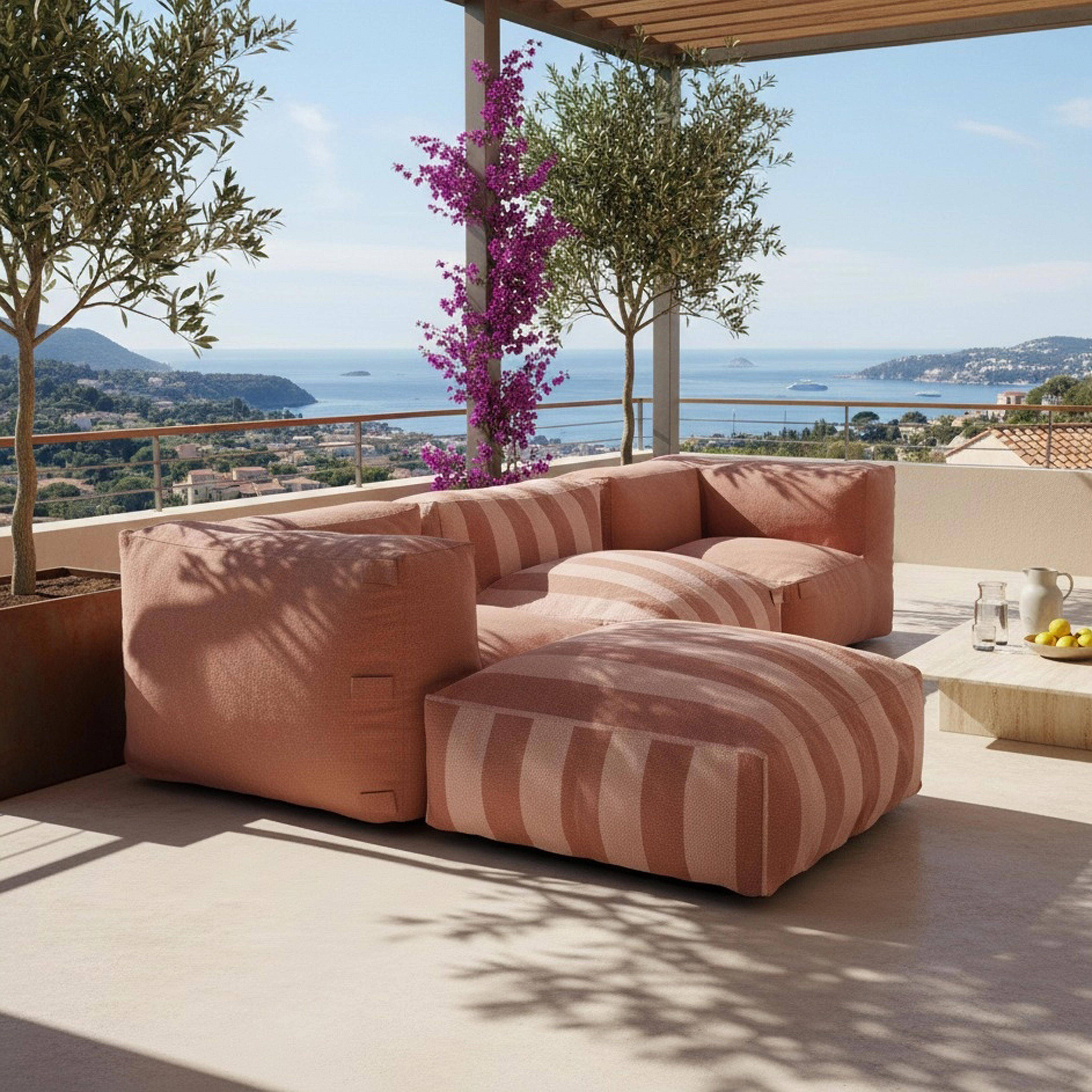 Oviala - Fauteuil d'angle pour canapé modulable terracotta Mixi - Oviala - Imagen 6